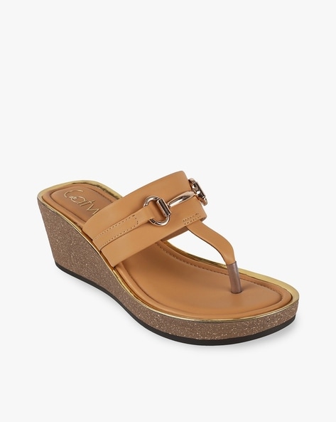 Catwalk Women T-Strap Slip-On Wedges