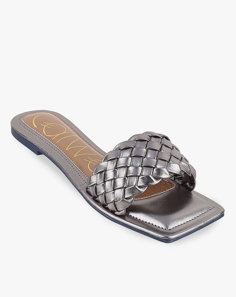 Buy Silver Flip Flop Slippers for Women by CATWALK Online
