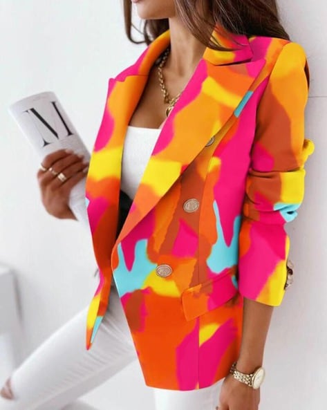 Multi coloured blazer womens best sale