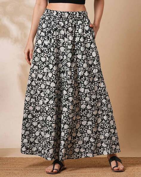 Floral Print Panelled Palazzos Price in India