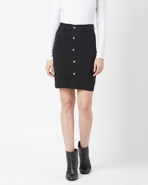 Women Button-Down A-Line Skirt