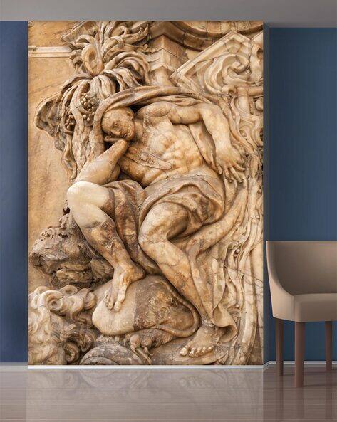 999store Sitting Man & Flowers Mural Wall Sticker
