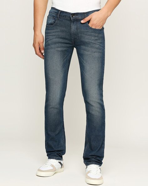 Men Vapour Mid-Wash Slim Fit Jeans