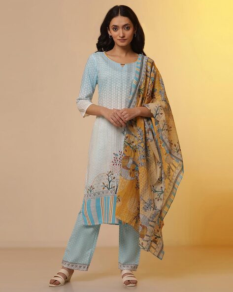 Buy Blue Kurta Suit Sets for Women by AURELIA Online Ajio