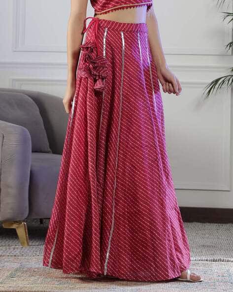 Women Leheriya Print Flared Skirt