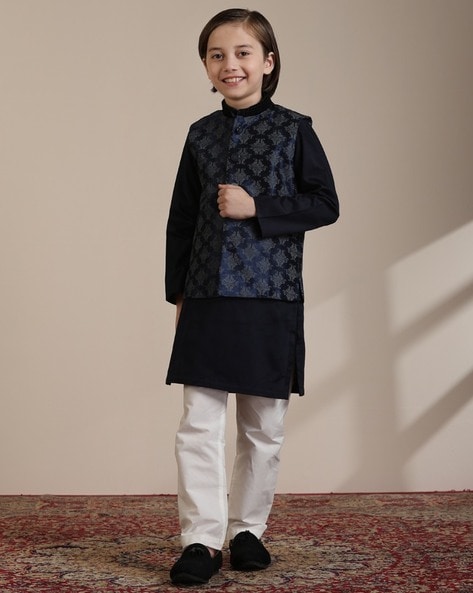 Buy Dark Blue Kurta Sets for Boys by MANYAVAR Online Ajio