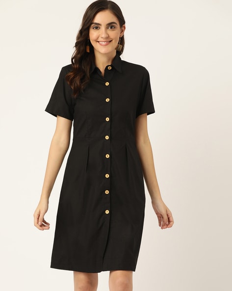 Women Button Down Shirt Dress