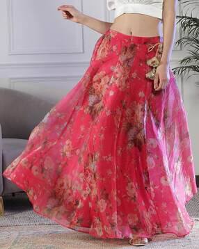 Women Floral Print Flared Skirt