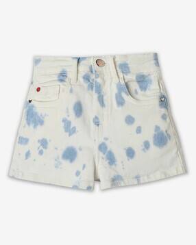 Cloud Wash Denim Shorts-image-6