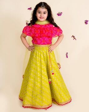 Bandhani Print 3-Piece Lehenga Choli Set-image-44