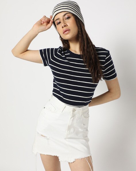Short Sleeves Ribbed T-Shirt
