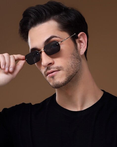 Men UV-Protected Rectangular Sunglasses-9032MG4321