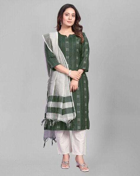 Women Striped Straight Kurta Set Price in India