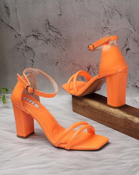 Women Chunky Heeled Sandals with Ankle Strap