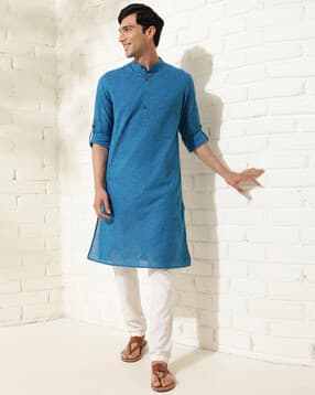 fabindia Men Printed Slim Fit Long Kurta-picture-27
