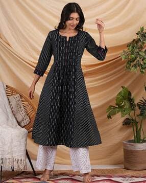 kami kubi Women Striped Flared Kurta-picture-1