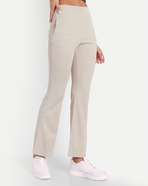 Women Ribbed Boot Fit Trousers