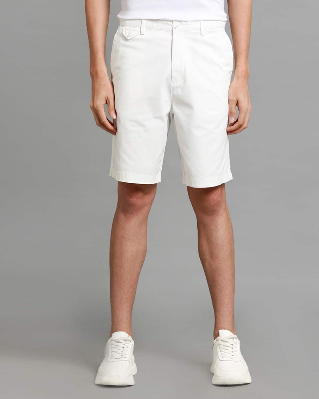 BANANA CLUB Men Regular Fit Bermuda Shorts For Men (White, 30)