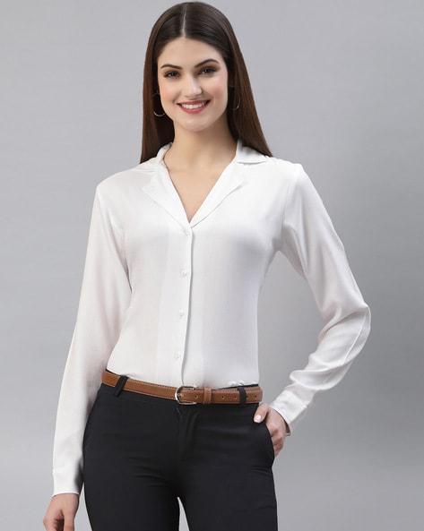 White formal shirts fashion for women