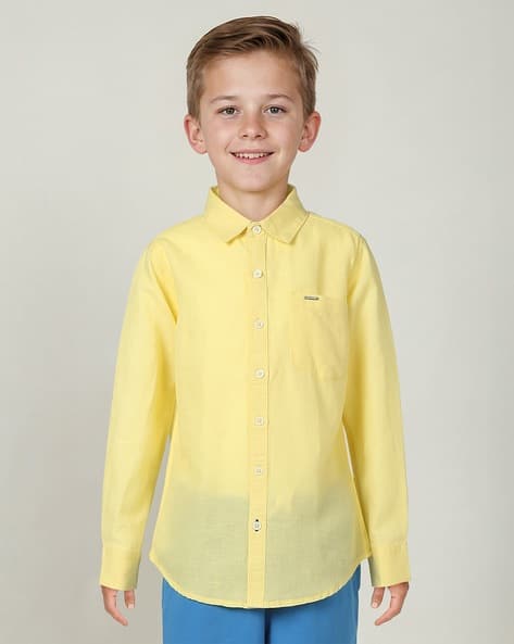 Boys Relaxed Fit Shirt with Patch Pocket