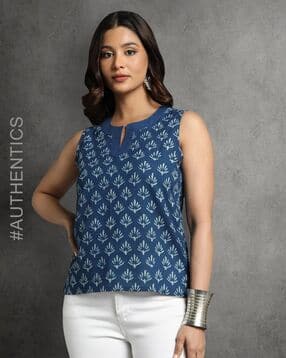 indie picks Dye & Double Dabu Print Relaxed Fit Top-picture-12