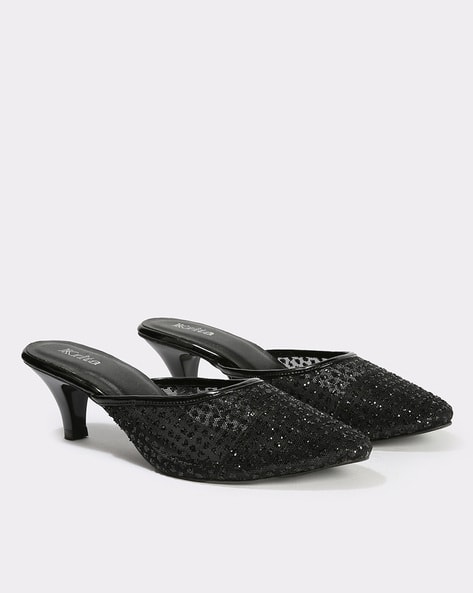 Buy Black Heeled Sandals for Women by KRITA Online