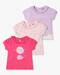 Girls Pack of 3 Printed Round-Neck T-Shirts