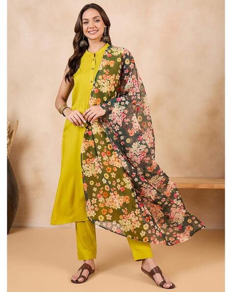 Women Floral Print Dupatta Price in India