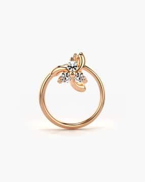 valanova Women Sterling Silver Rose Gold-Plated Lab Grown Diamond Nose Pin-picture-13