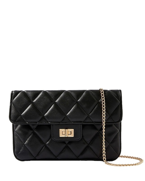 Black retailer quilted chain bag