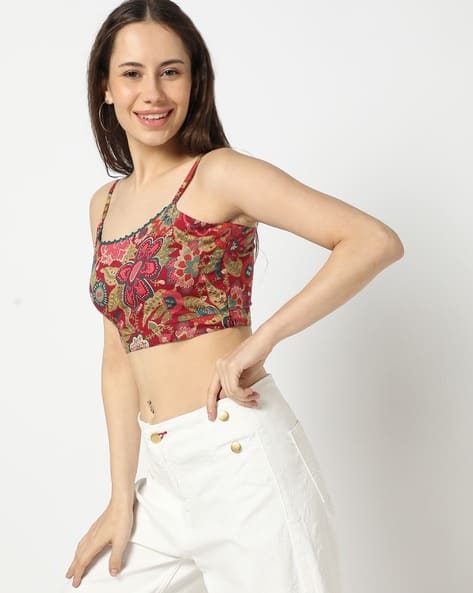 Svrnaa by AZORTE Floral Print Tube Top deal from ajio
