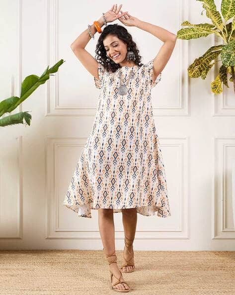 Women Printed A-Line Dress Women Printed A-Line Dress