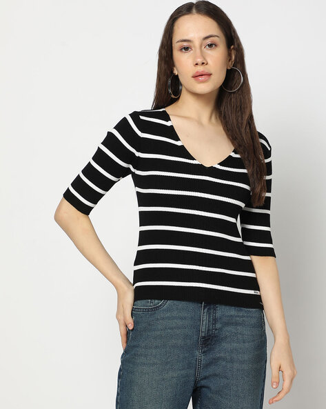 Lee Cooper Women Striped Fitted Top