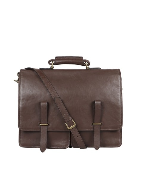 Leather Messenger Bag with Detachable Strap