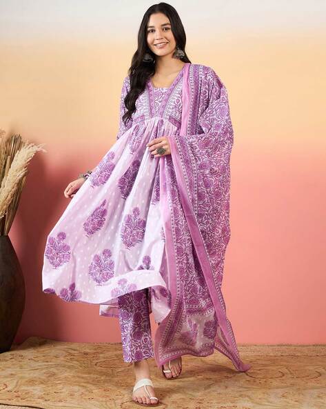 Purple Kurta Suit Sets for Women by SAABHI Online | Ajio.com