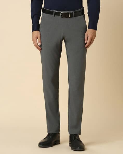 Men Slim Fit Flat-Front Trousers