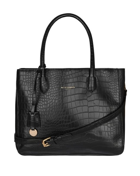 Accessorize London Croc-Embossed Shoulder Bag