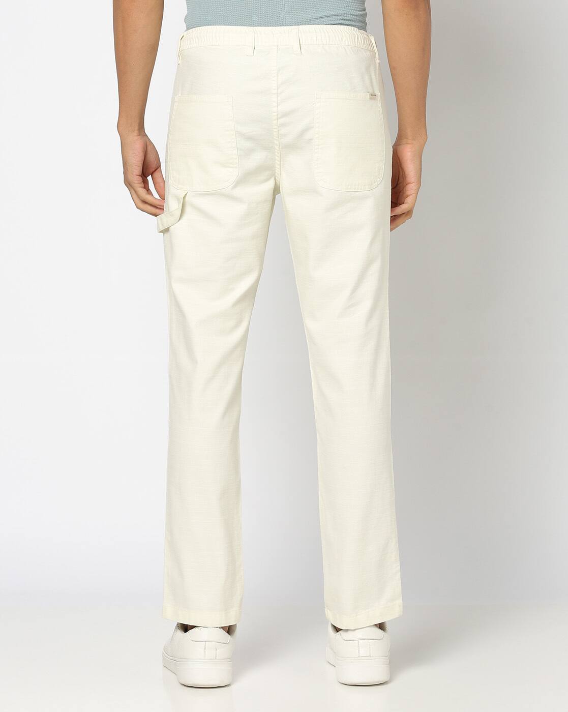 Men Slim Fit Flat-Front Chinos