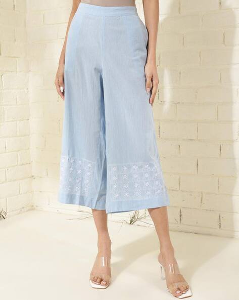 Ajio Culottes Skirt Embroidery Price History Of Solid Polyester