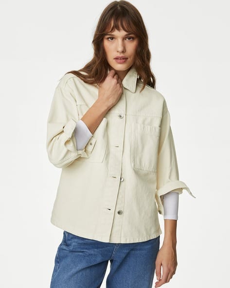 Pure Cotton Denim Relaxed Shacket