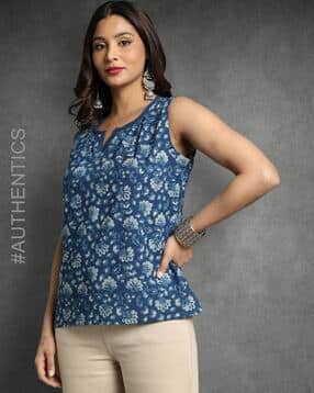 indie picks Dye & Double Dabu Print Relaxed Fit Top-picture-10