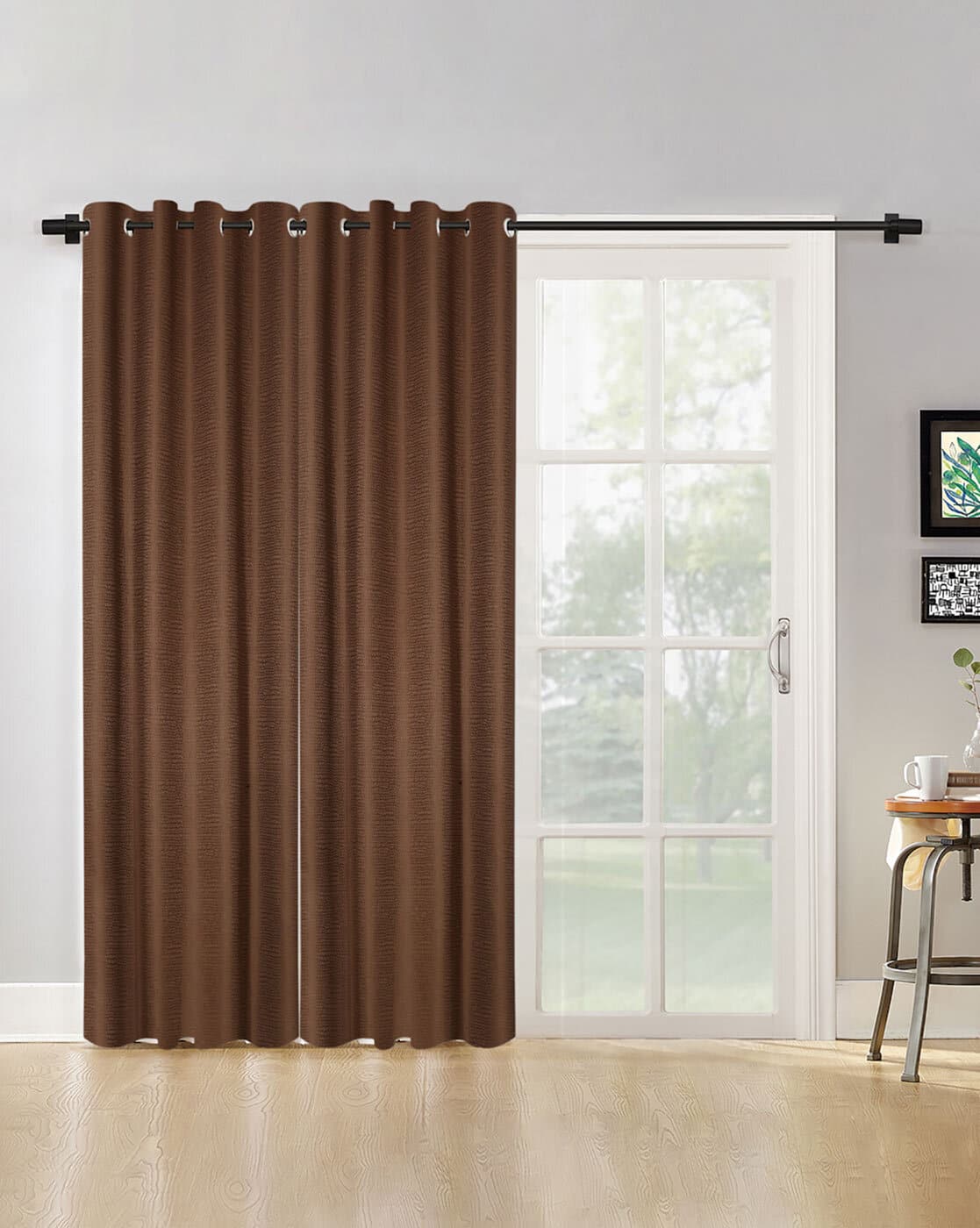 Buy Hosta Homes Set of 2 Eyelets Blackout Doo Online | Ajio.com