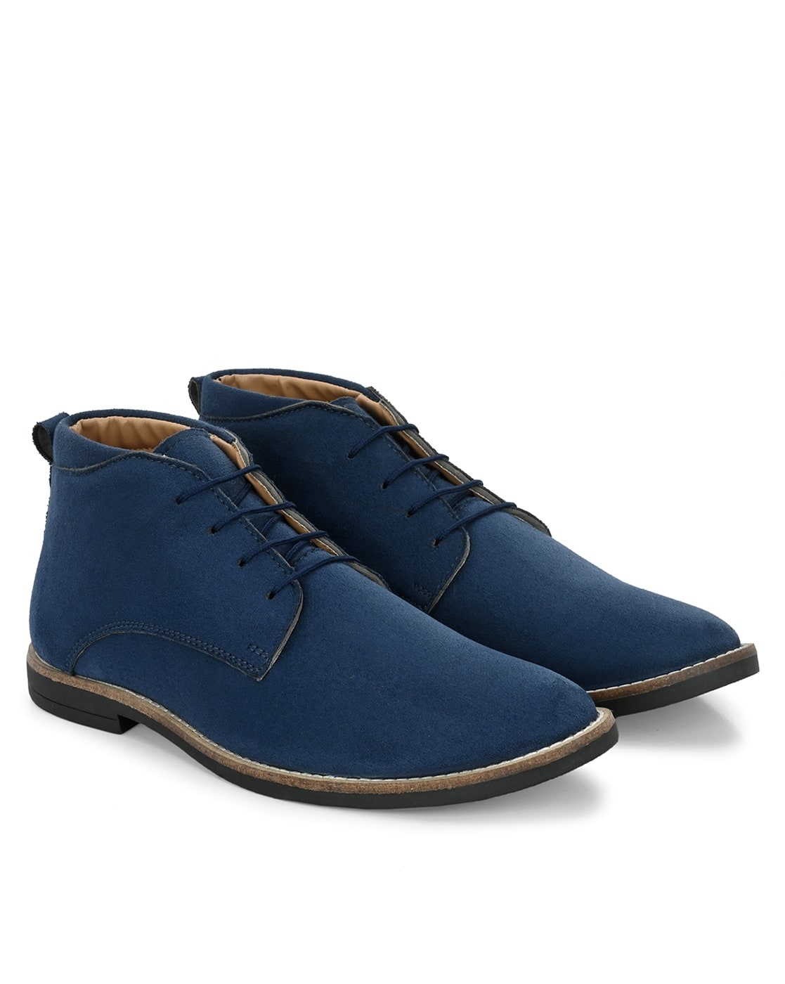 Suede Amazon Casual Dress Shoes Buy Blue Boots For Men By Hirel's