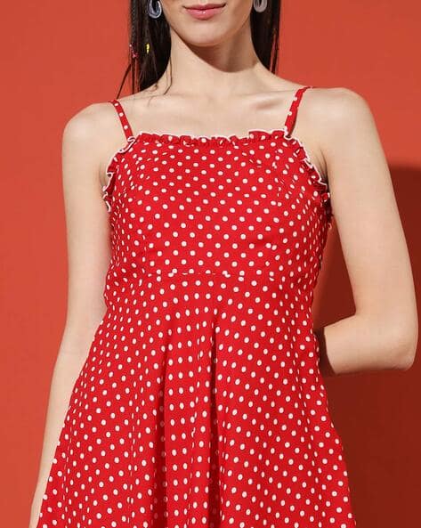 open lace back dress Pink Polka Dot Mini Dress