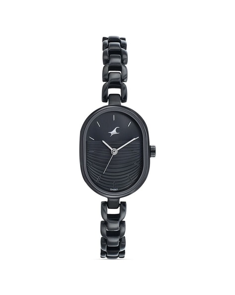 Fastrack black metal watches for womens best sale