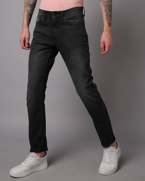 Men Brandon Lightly Washed Slim Tapered Fit Jeans