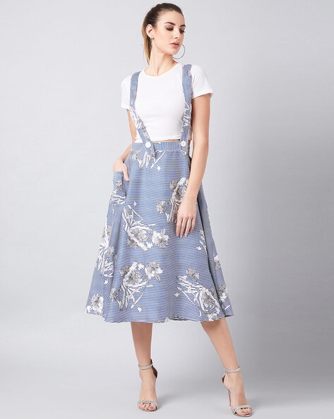 Fashion long dungaree skirt