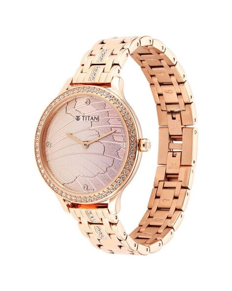 Rose Gold Titan Watch Price Below 500 Women Glitz Analogue Watch
