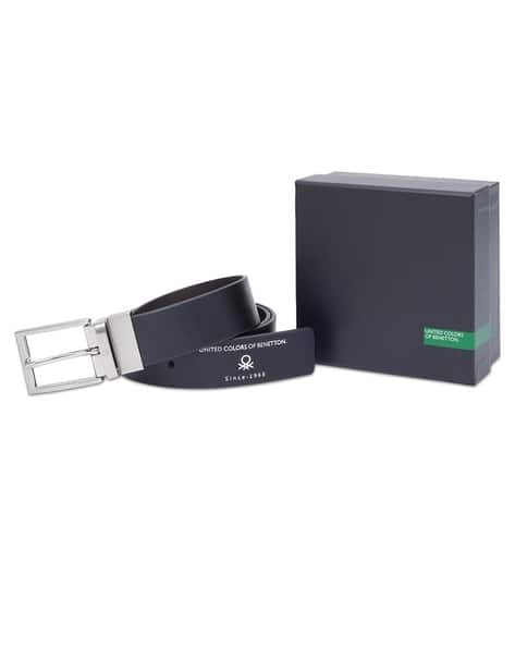 Men Reversible Belt with Buckle Closure