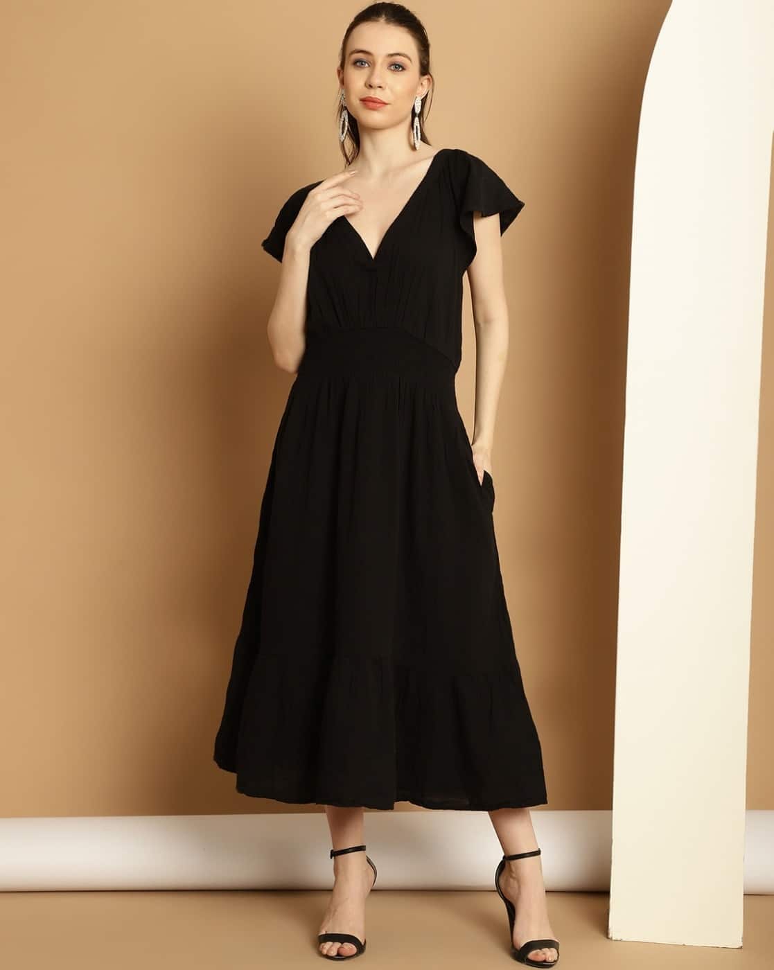 ワンピース Andmary Wendy seethrough flare dress ANDMARY】Wendy seethrough flare dress